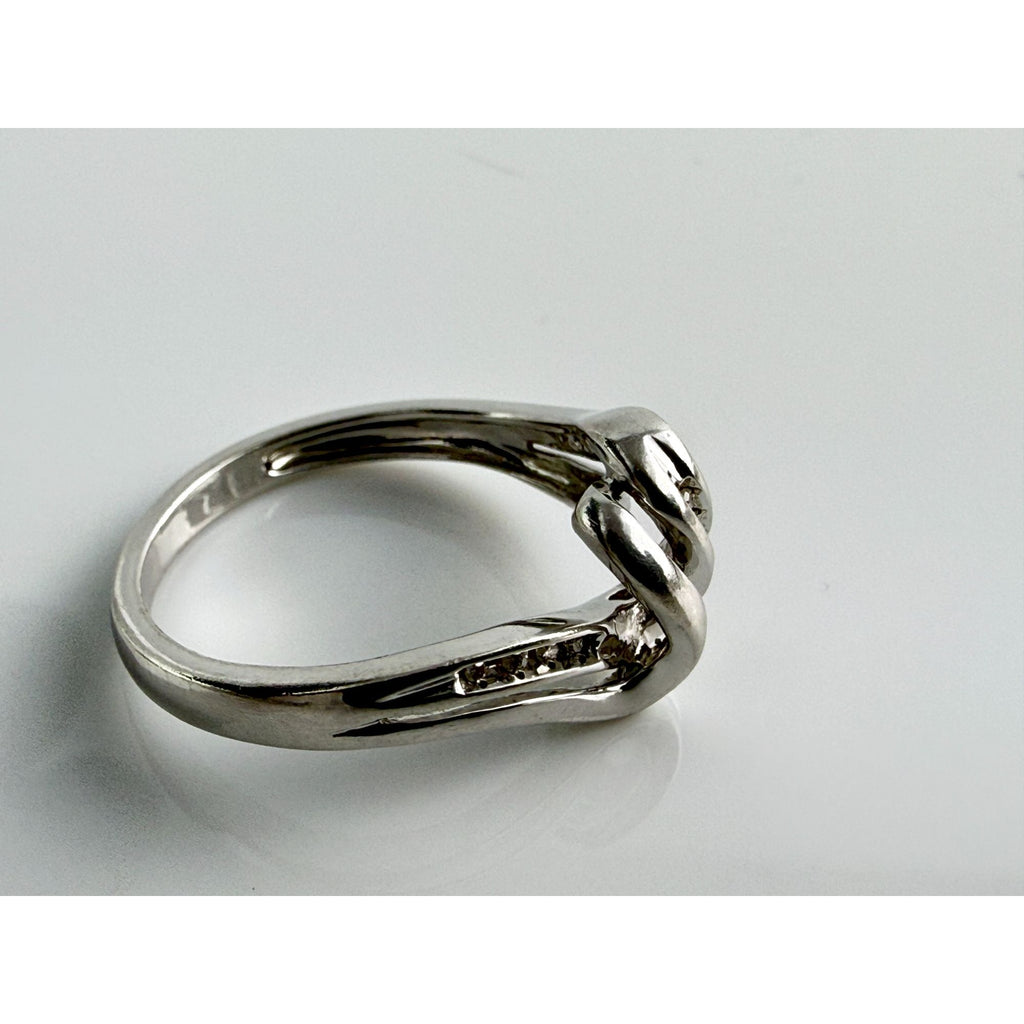 Designer Sterling Silver Lab Created Diamond Channel Set Ring 925 Size 7 2.6g