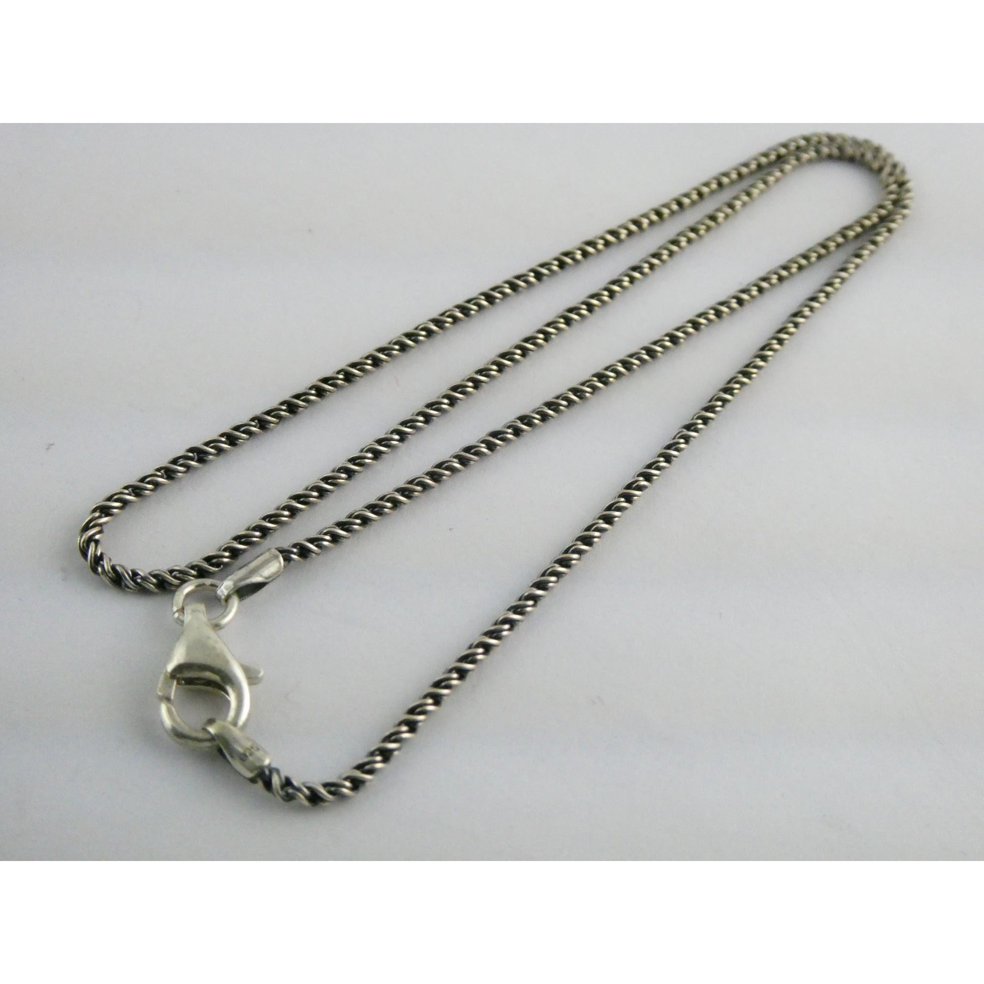 Sterling Silver Short Rope Chain Necklace 4.9g Weight 1.45mm Thickness 15 Inches