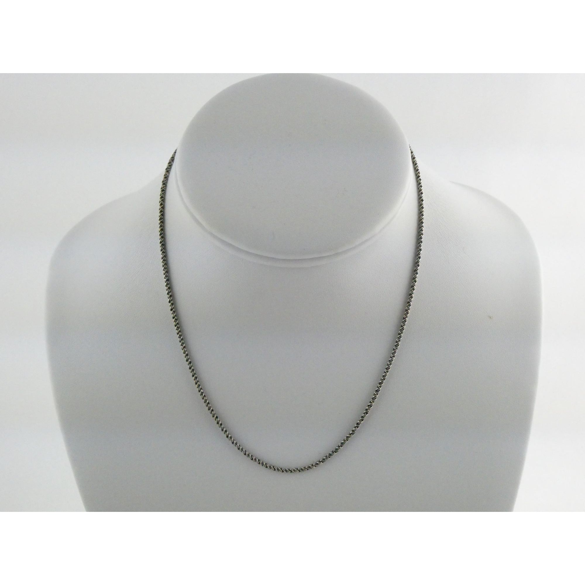 Sterling Silver Short Rope Chain Necklace 4.9g Weight 1.45mm Thickness 15 Inches
