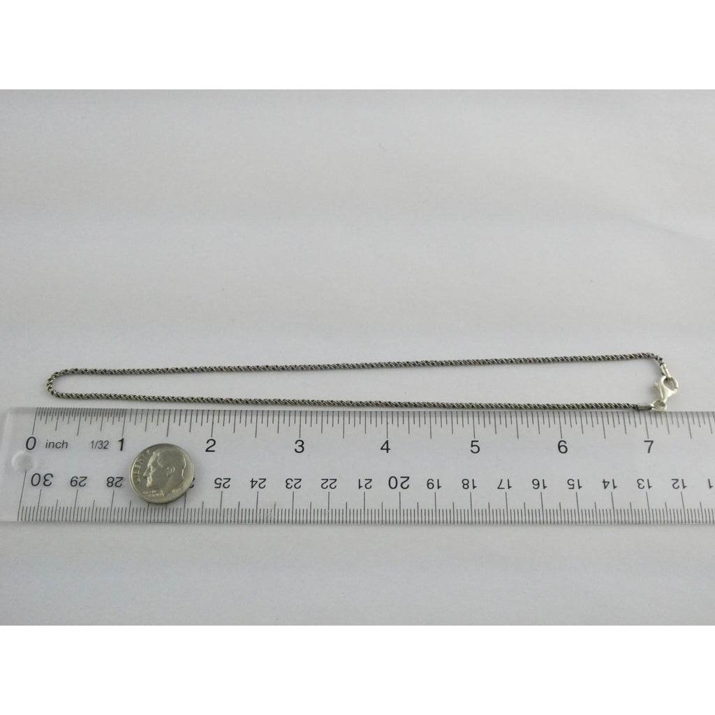 Sterling Silver Short Rope Chain Necklace 4.9g Weight 1.45mm Thickness 15 Inches