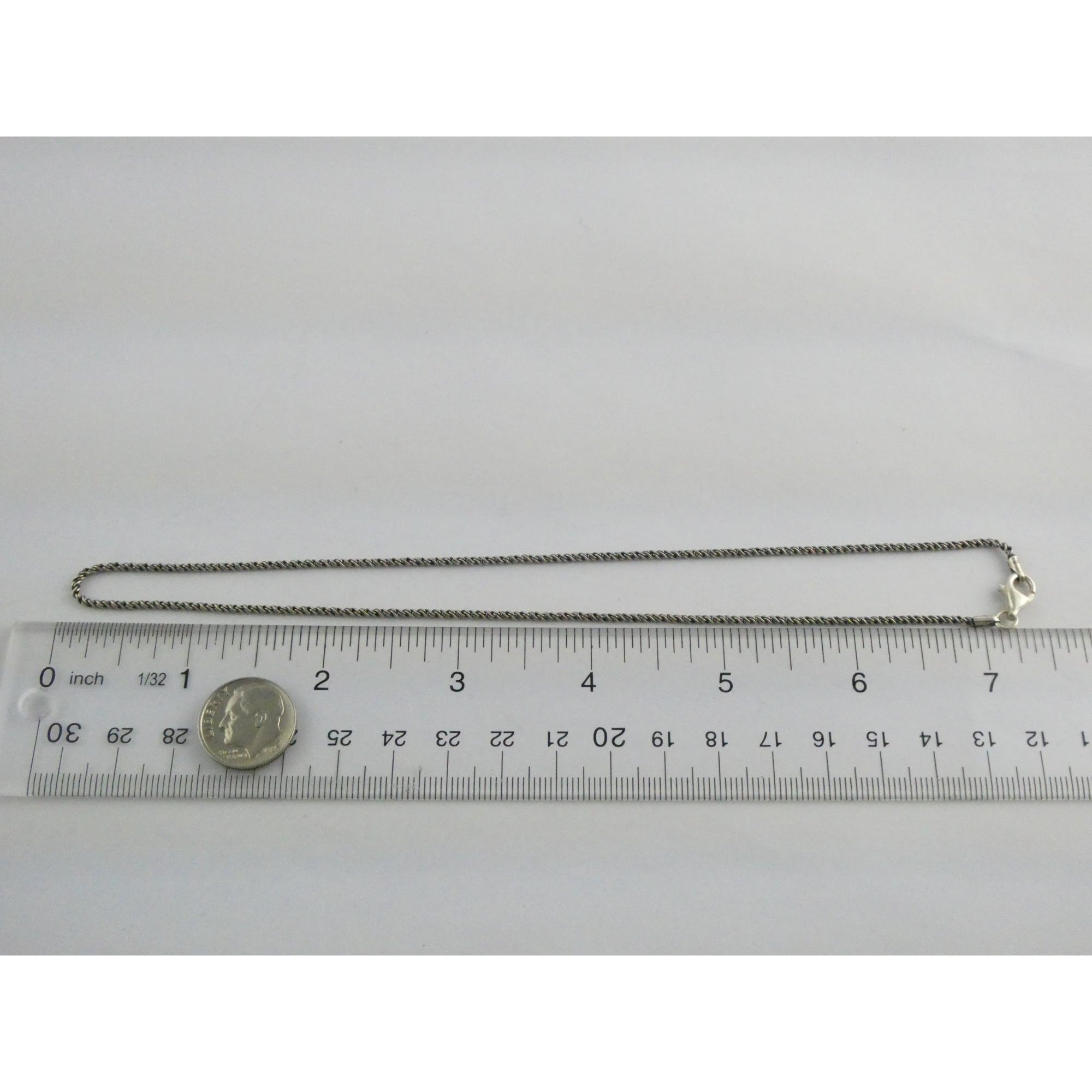 Sterling Silver Short Rope Chain Necklace 4.9g Weight 1.45mm Thickness 15 Inches