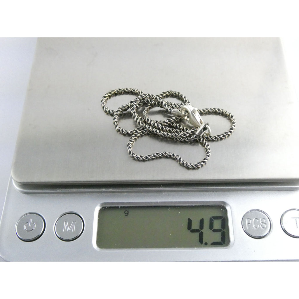 Sterling Silver Short Rope Chain Necklace 4.9g Weight 1.45mm Thickness 15 Inches