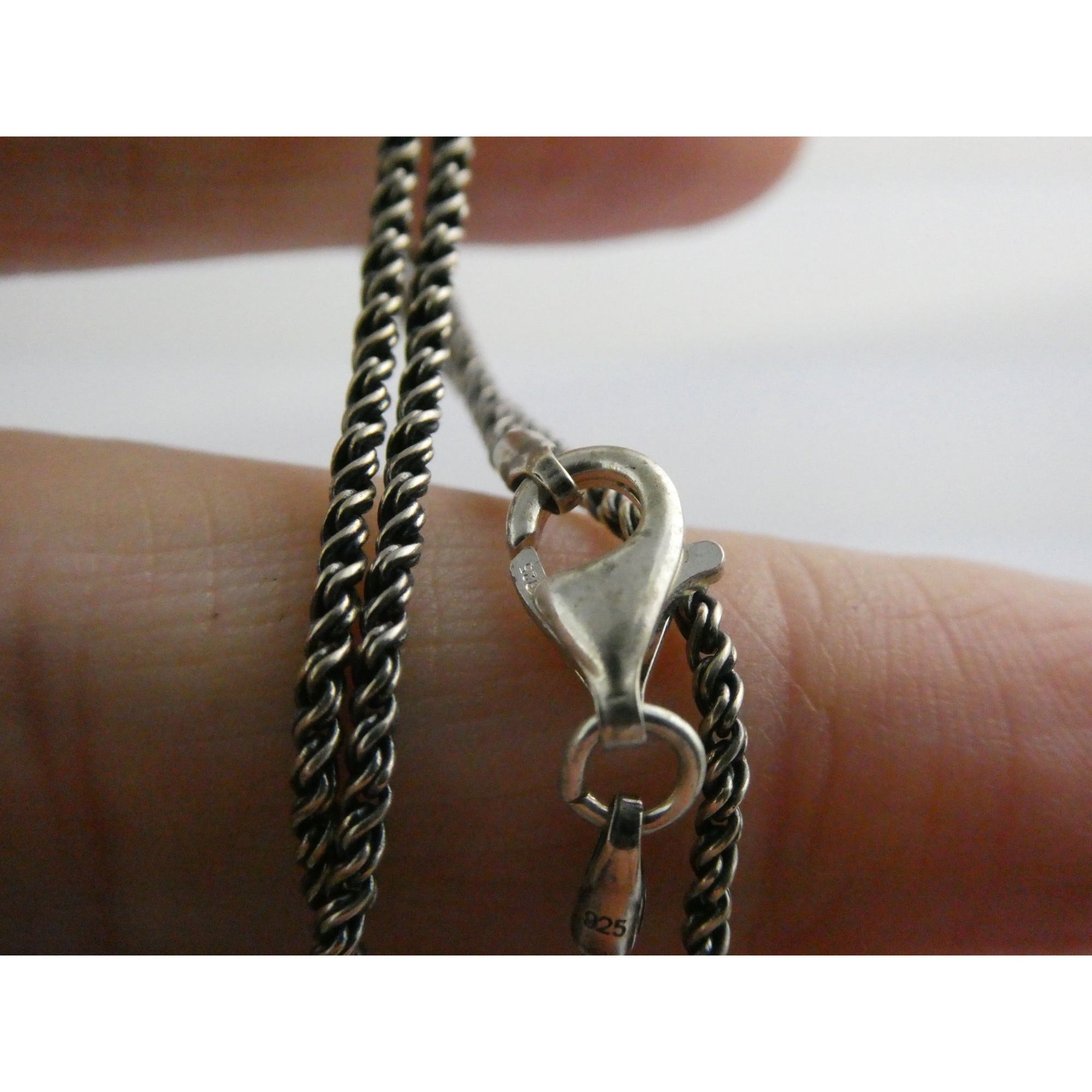 Sterling Silver Short Rope Chain Necklace 4.9g Weight 1.45mm Thickness 15 Inches