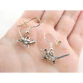 Southwestern Sterling Silver Roadrunner Bird Hook Earrings 925 3.6g 1 Inch