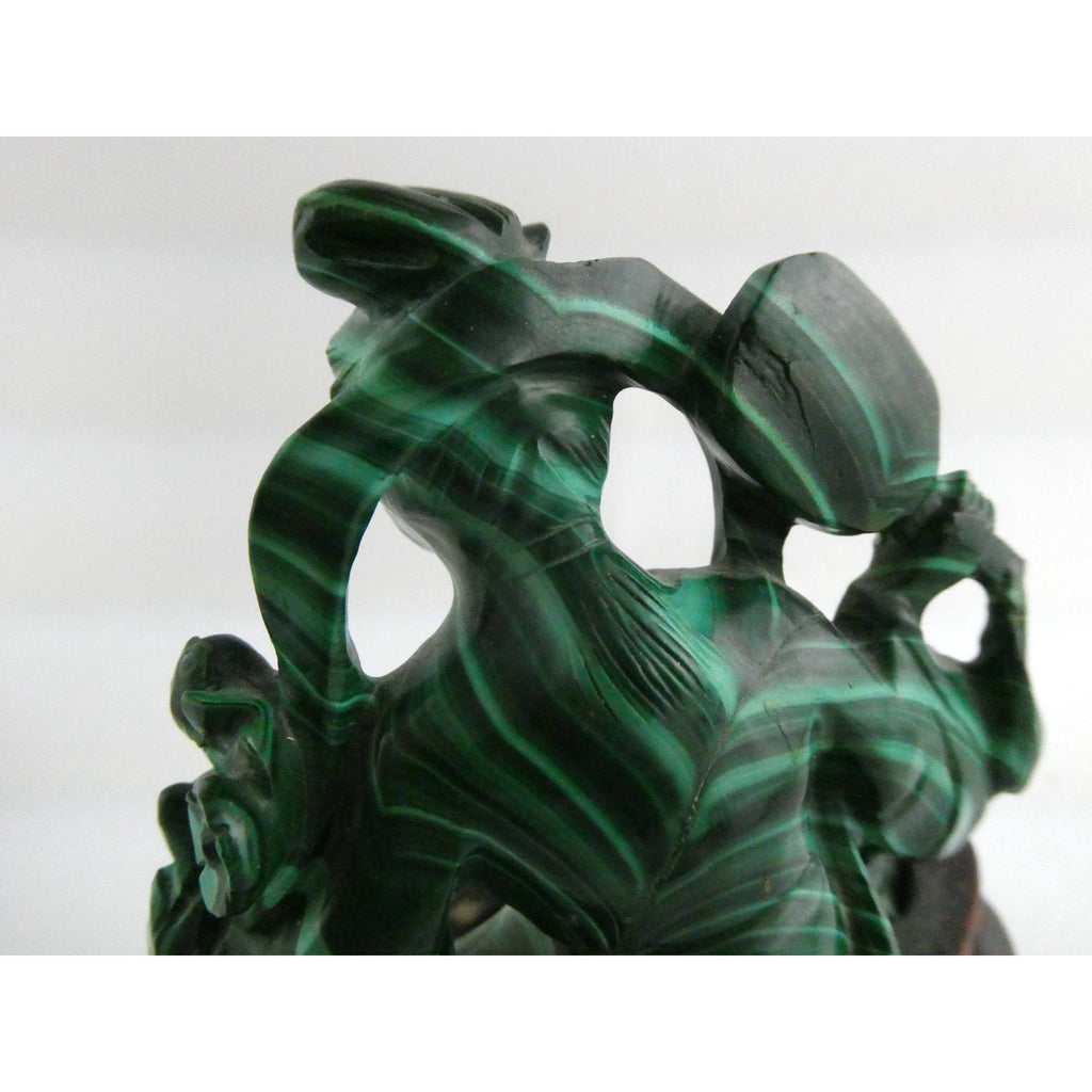 Vintage Chinese Export Green Malachite Kwan Yin Sculpture Figure 265g AS IS Base
