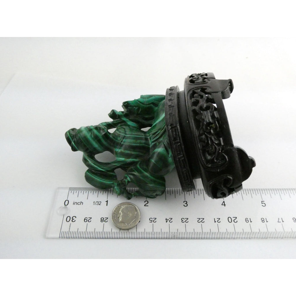 Vintage Chinese Export Green Malachite Kwan Yin Sculpture Figure 265g AS IS Base