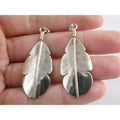 Chester Charley NA Navajo Sterling Silver Feather Dangle Earrings 2.5 Inches 6g