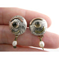 Susan Maria Buckley Sterling Silver Smoky Quartz and Pearl Mixed Metals Earrings