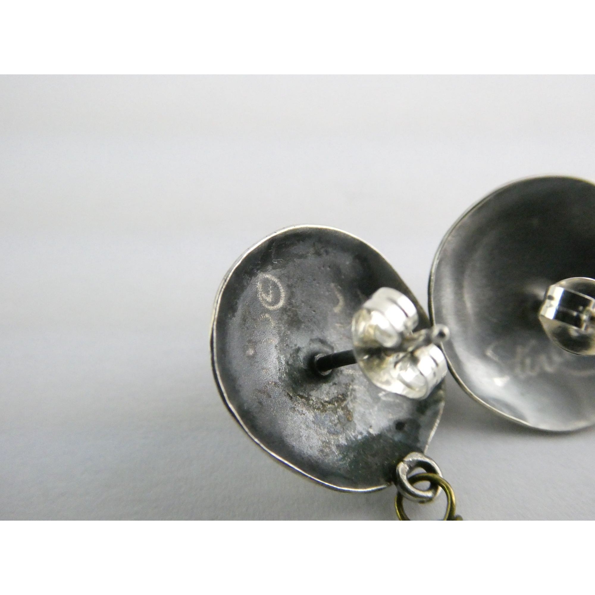 Susan Maria Buckley Sterling Silver Smoky Quartz and Pearl Mixed Metals Earrings