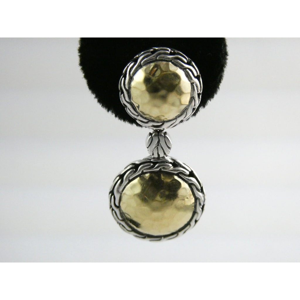 John Hardy Palu Collection 22k Gold and Sterling Silver Chandelier Earrings 10g