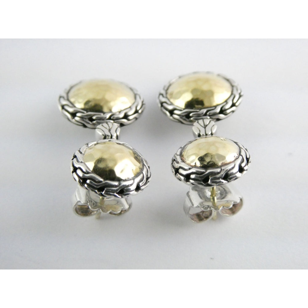 John Hardy Palu Collection 22k Gold and Sterling Silver Chandelier Earrings 10g