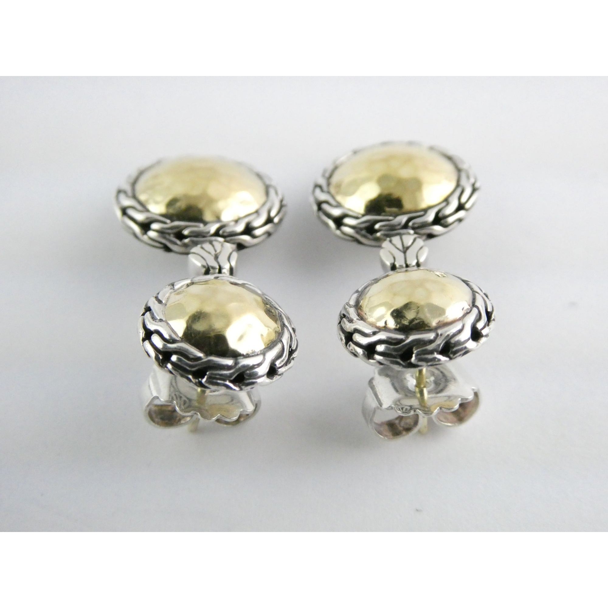 John Hardy Palu Collection 22k Gold and Sterling Silver Chandelier Earrings 10g