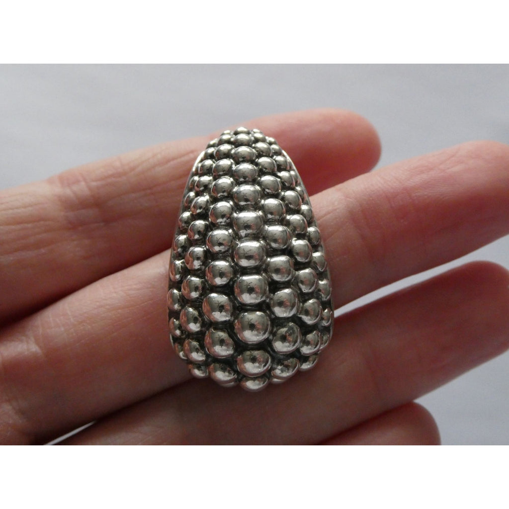 Michael Dawkins Sterling Silver Bubbled Design Slide Pendant 14.4g 37mm Length