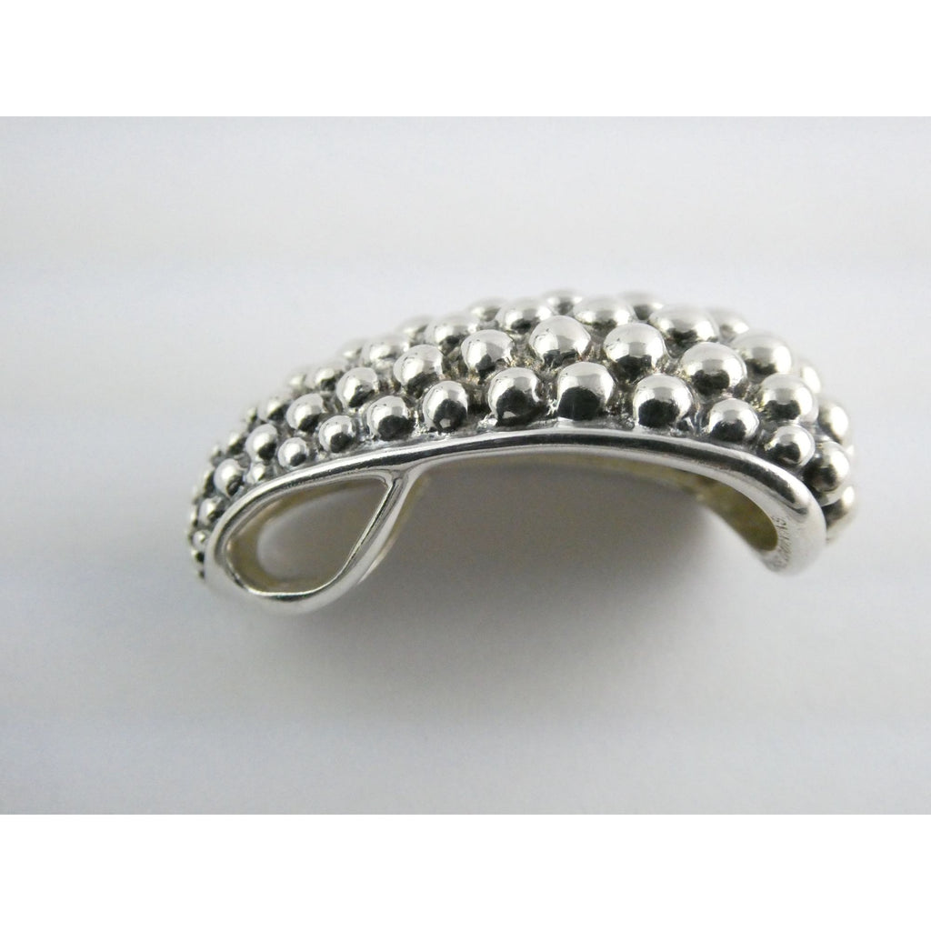 Michael Dawkins Sterling Silver Bubbled Design Slide Pendant 14.4g 37mm Length