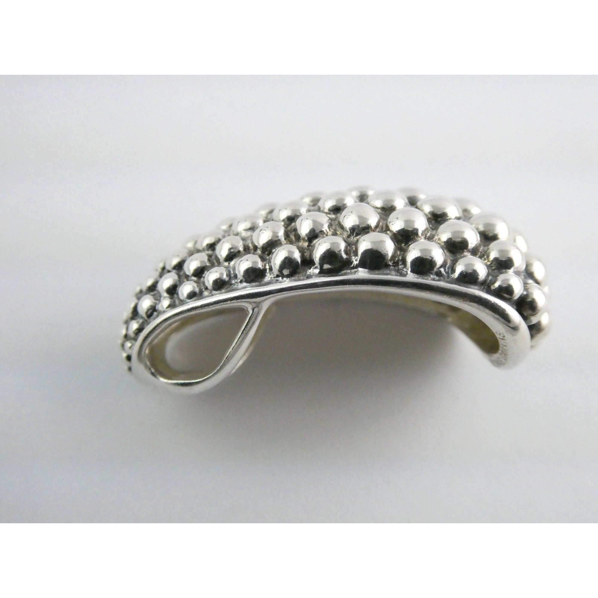 Michael Dawkins Sterling Silver Bubbled Design Slide Pendant 14.4g 37mm Length
