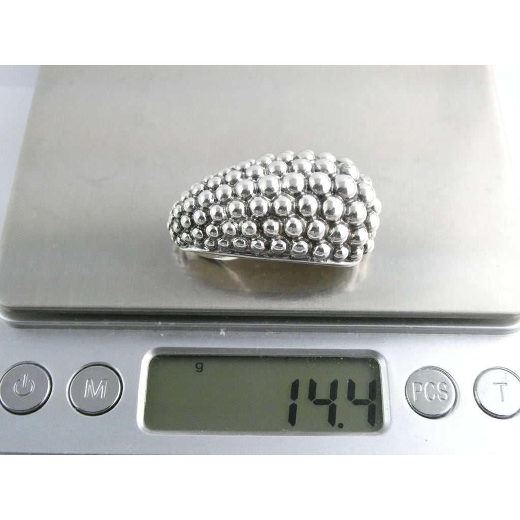 Michael Dawkins Sterling Silver Bubbled Design Slide Pendant 14.4g 37mm Length