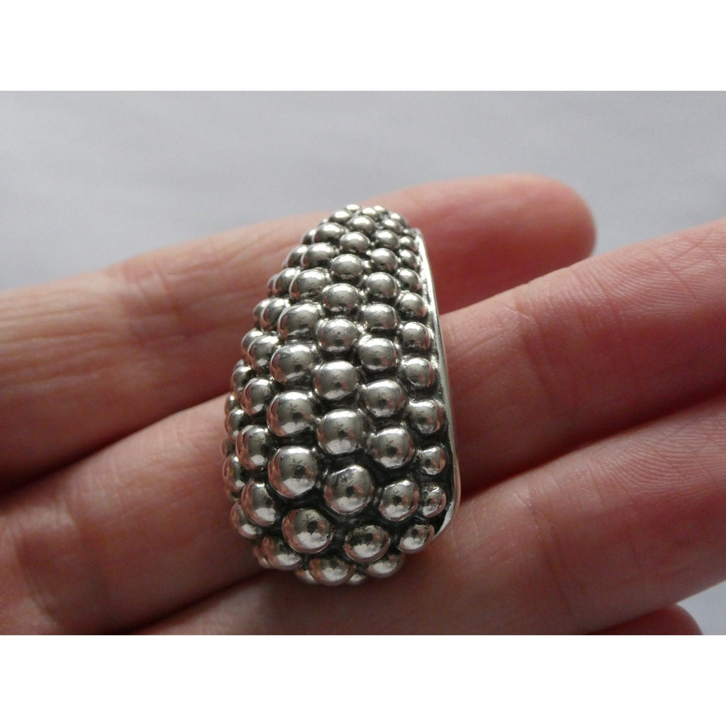 Michael Dawkins Sterling Silver Bubbled Design Slide Pendant 14.4g 37mm Length