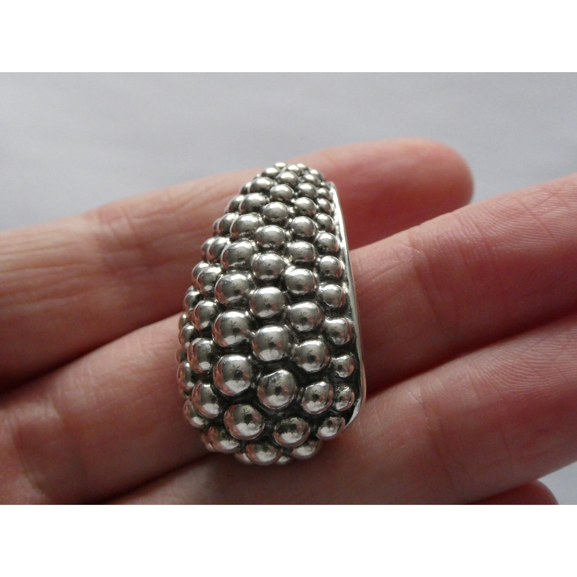 Michael Dawkins Sterling Silver Bubbled Design Slide Pendant 14.4g 37mm Length