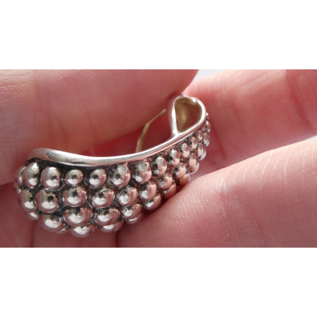 Michael Dawkins Sterling Silver Bubbled Design Slide Pendant 14.4g 37mm Length