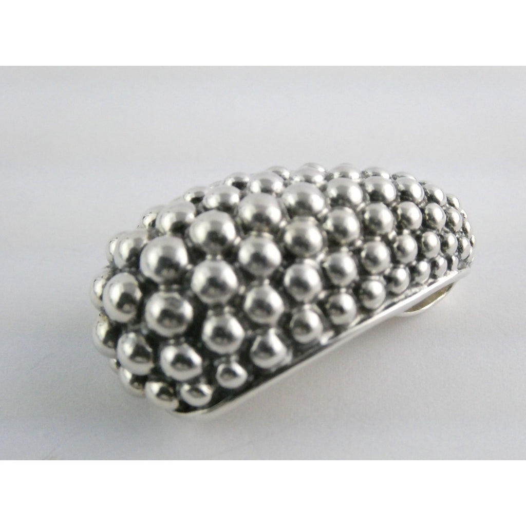Michael Dawkins Sterling Silver Bubbled Design Slide Pendant 14.4g 37mm Length
