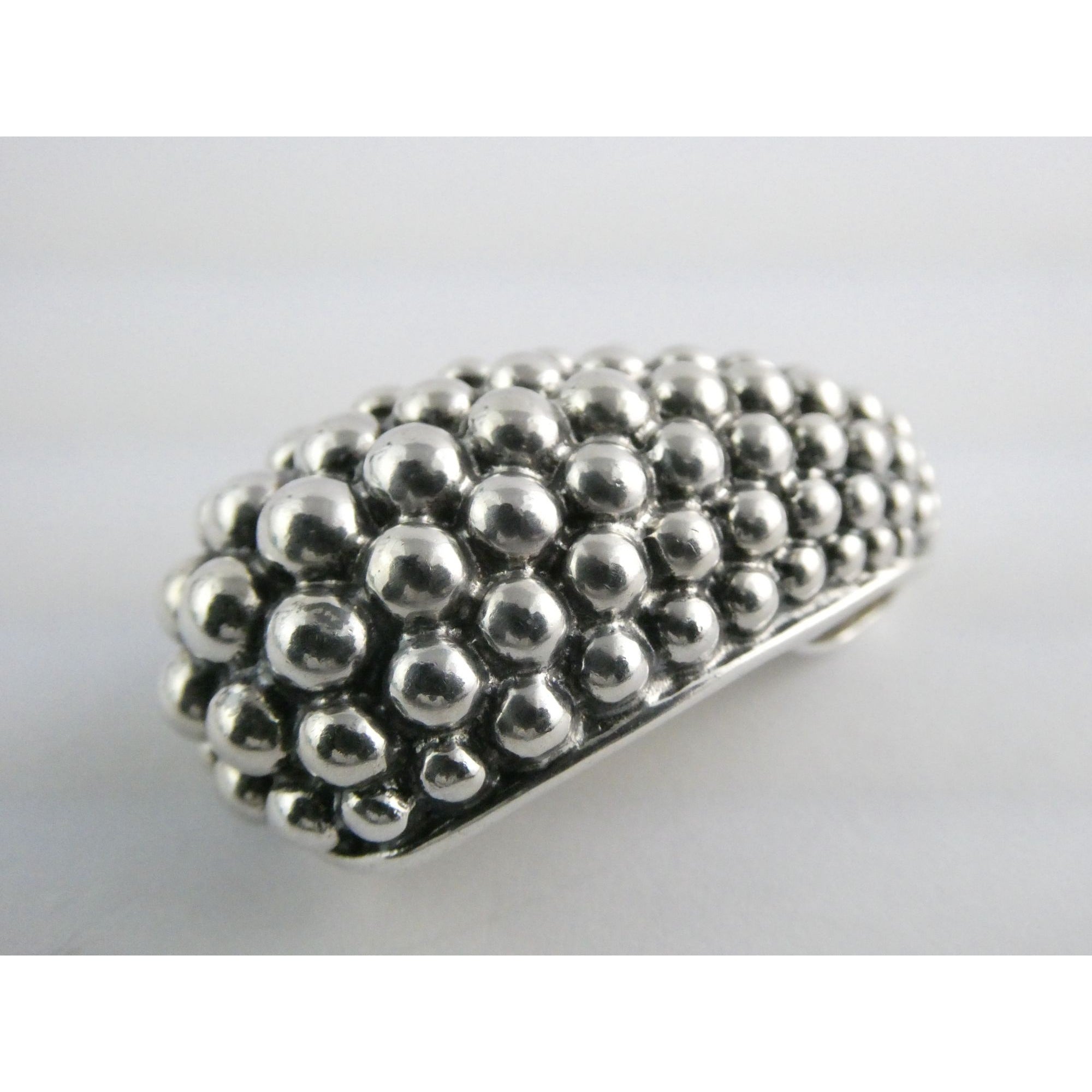 Michael Dawkins Sterling Silver Bubbled Design Slide Pendant 14.4g 37mm Length