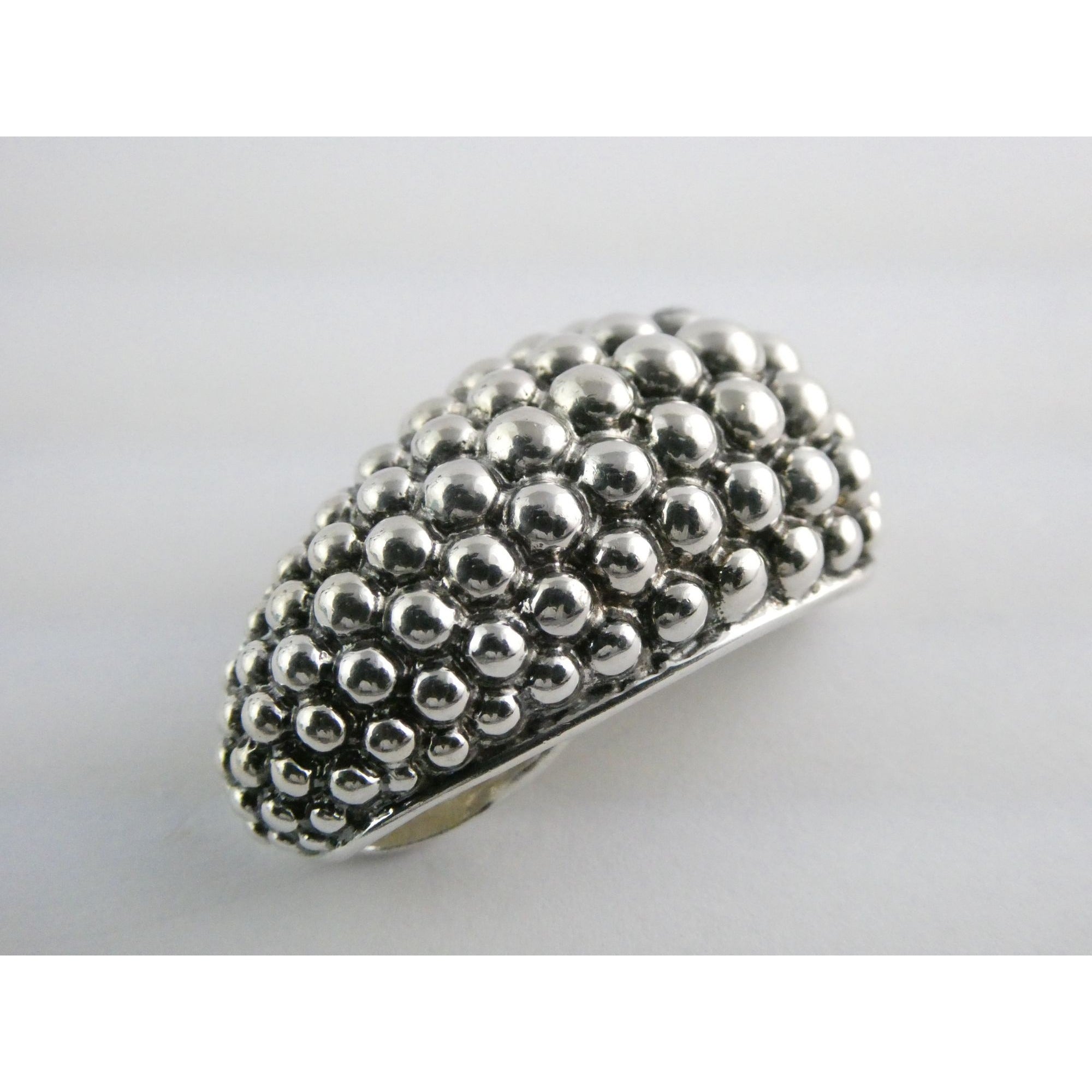Michael Dawkins Sterling Silver Bubbled Design Slide Pendant 14.4g 37mm Length