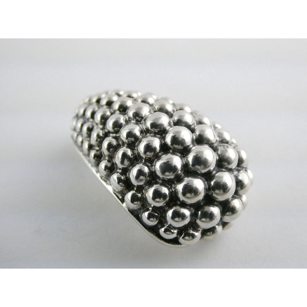 Michael Dawkins Sterling Silver Bubbled Design Slide Pendant 14.4g 37mm Length