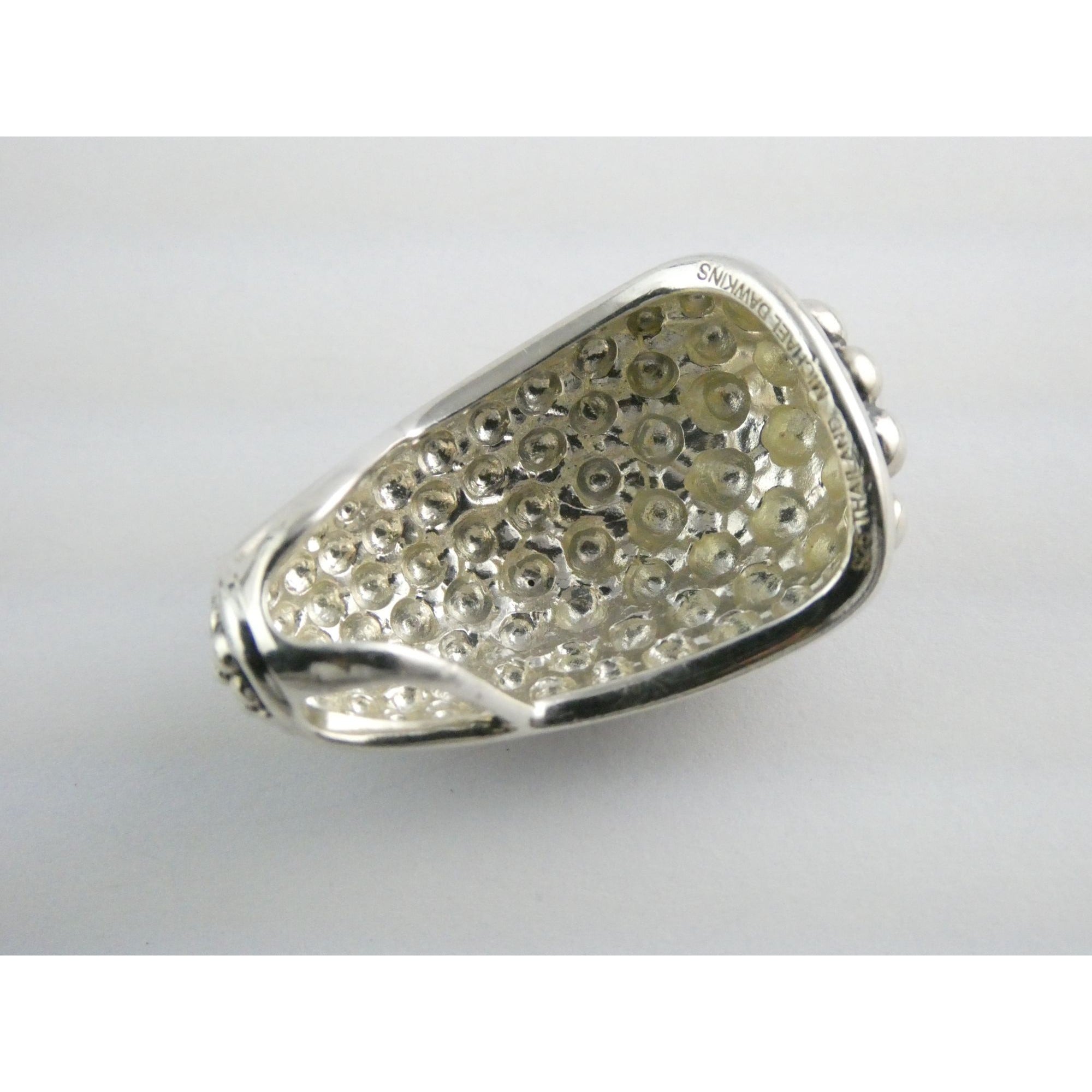 Michael Dawkins Sterling Silver Bubbled Design Slide Pendant 14.4g 37mm Length