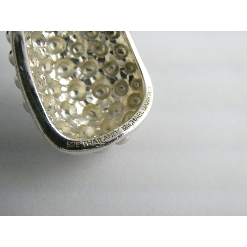 Michael Dawkins Sterling Silver Bubbled Design Slide Pendant 14.4g 37mm Length
