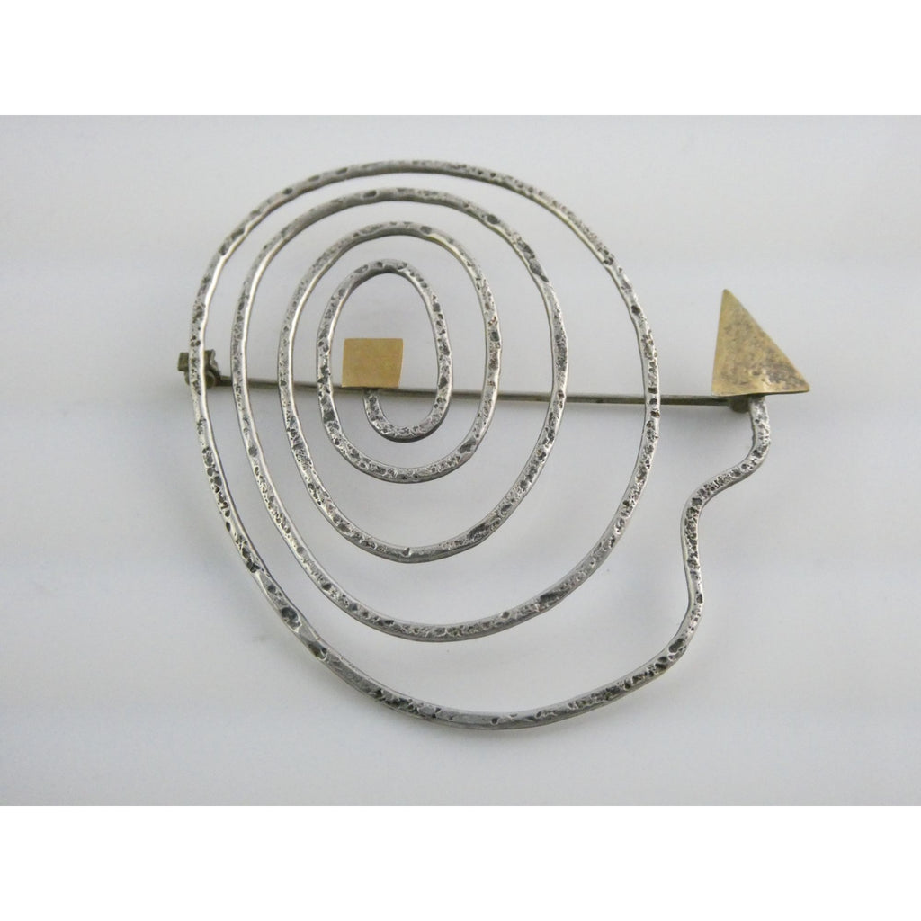 Vintage Sydney Lynch Sterling Silver and 22k Gold Vermeil Arrow Pin Brooch 6.8g