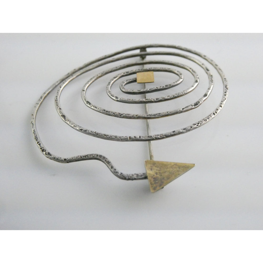 Vintage Sydney Lynch Sterling Silver and 22k Gold Vermeil Arrow Pin Brooch 6.8g
