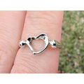 Tiffany and Co Elsa Peretti Sterling Silver Open Heart Ring Size 6 Weighs 2.6g
