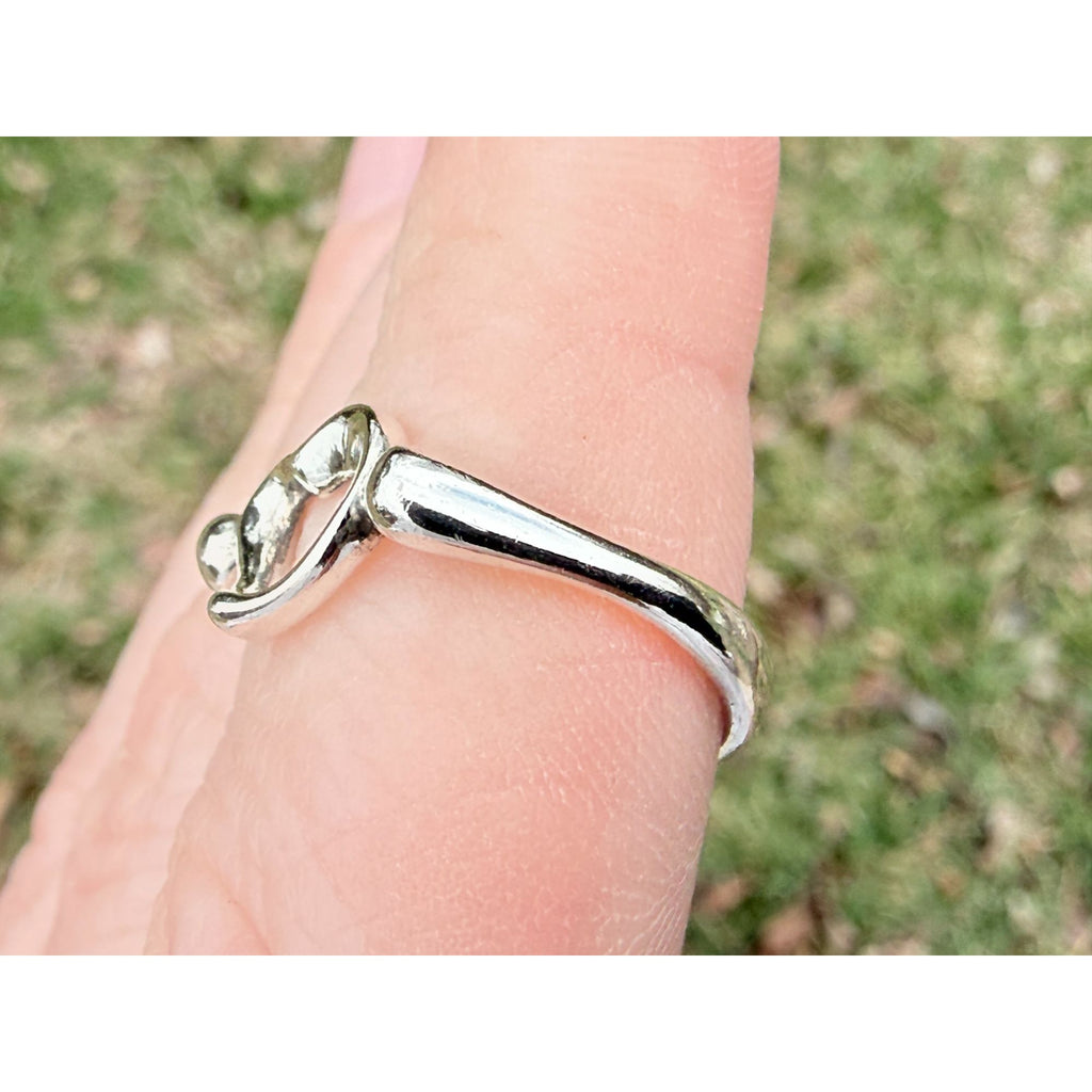 Tiffany and Co Elsa Peretti Sterling Silver Open Heart Ring Size 6 Weighs 2.6g