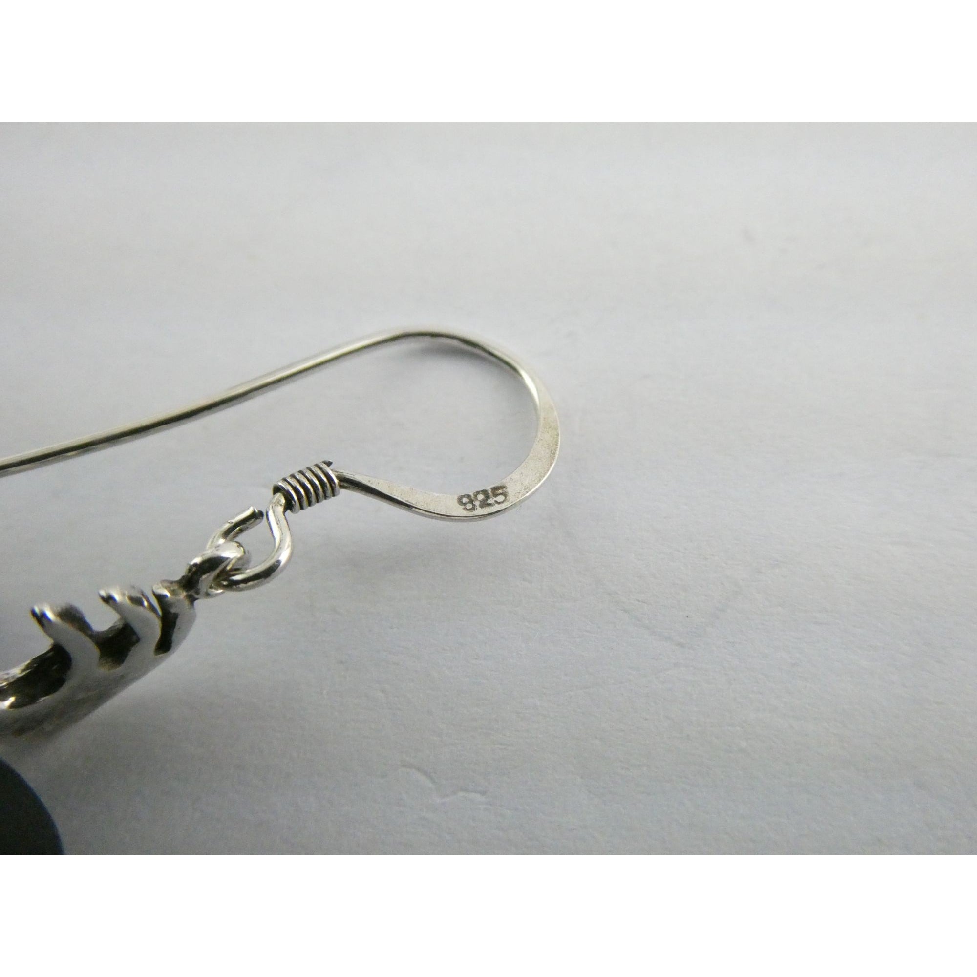 Southwestern Sterling Silver Kokopelli Earrings Golden Accent Flutes 6g 1.75 In