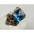 Victoria Wieck Vermeil Accent Sterling Silver Blue Topaz Starfish Ring Size 7.75