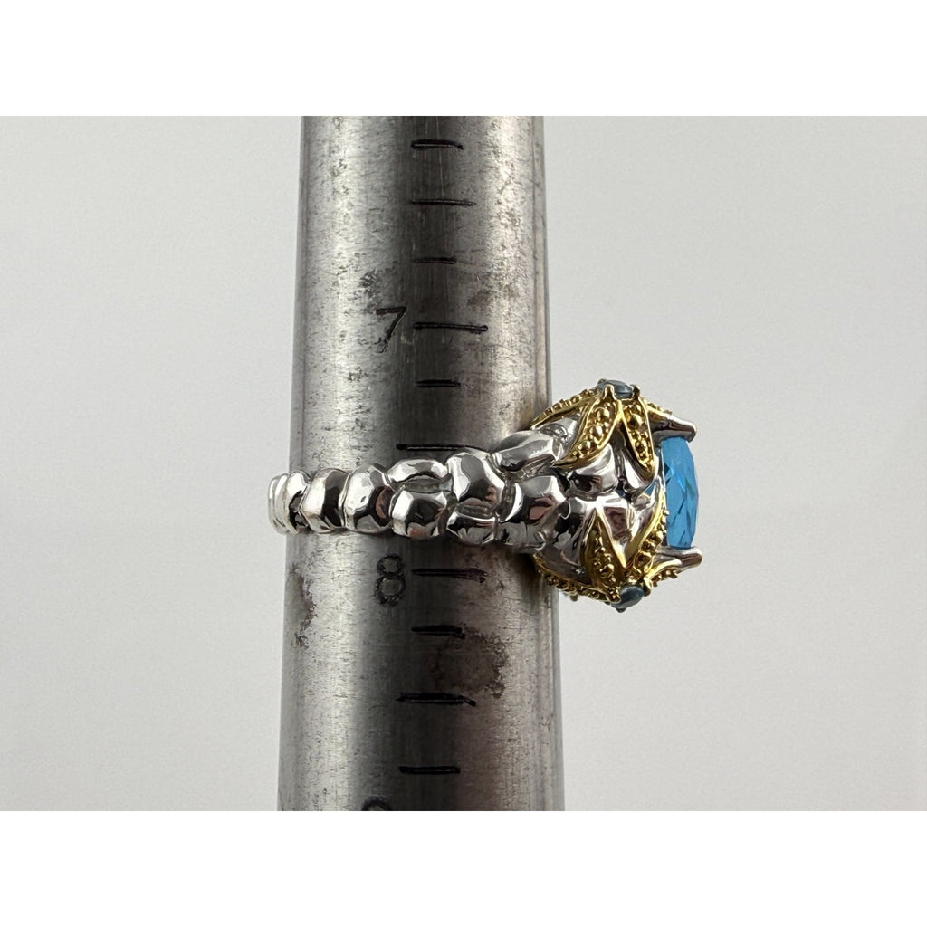 Victoria Wieck Vermeil Accent Sterling Silver Blue Topaz Starfish Ring Size 7.75
