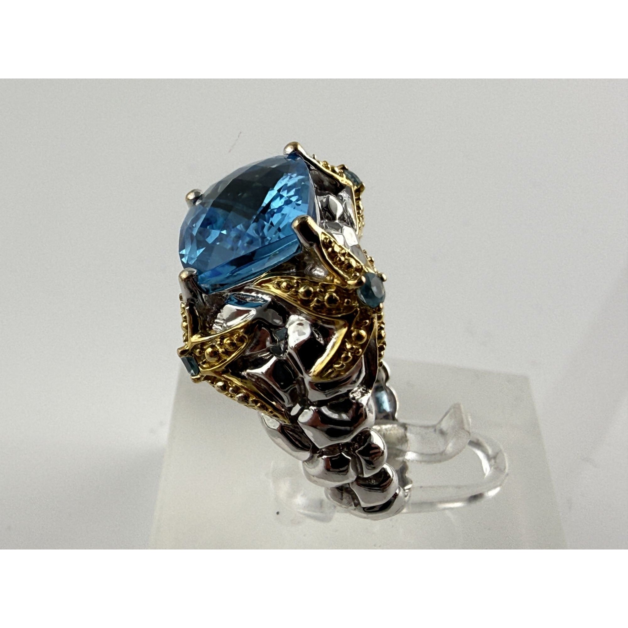 Victoria Wieck Vermeil Accent Sterling Silver Blue Topaz Starfish Ring Size 7.75