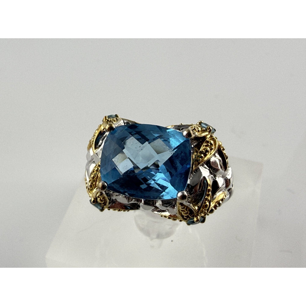 Victoria Wieck Vermeil Accent Sterling Silver Blue Topaz Starfish Ring Size 7.75