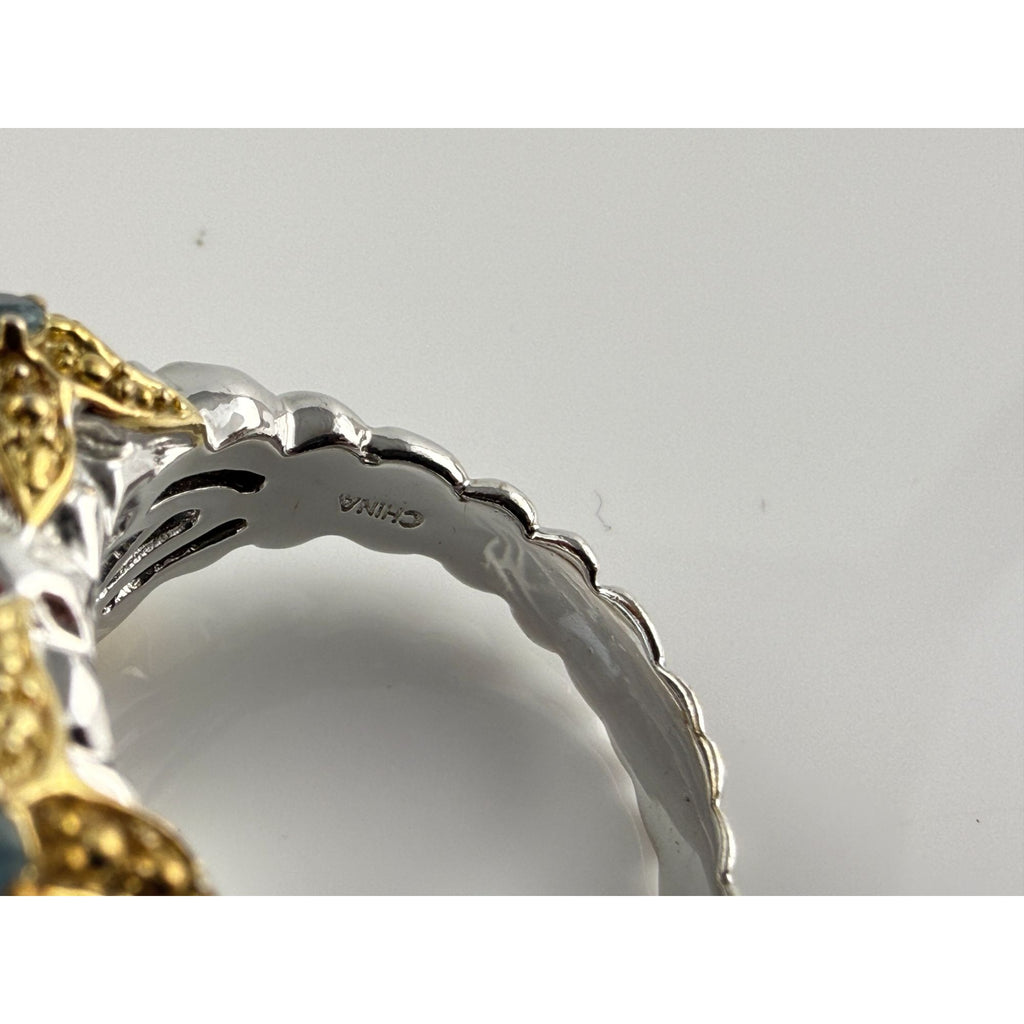 Victoria Wieck Vermeil Accent Sterling Silver Blue Topaz Starfish Ring Size 7.75