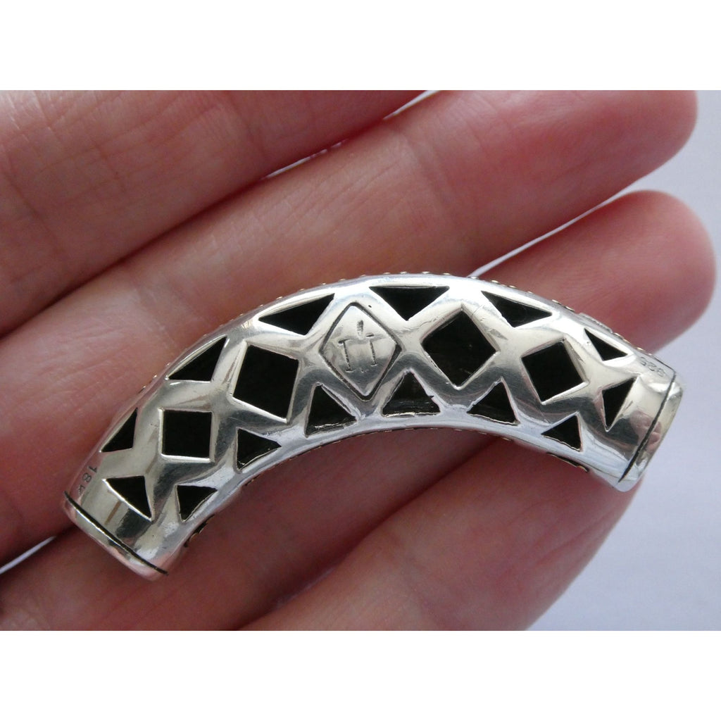 John Hardy Dot 18k Gold and Sterling Silver Slide Pendant 22.1g Weight 53mm Wide