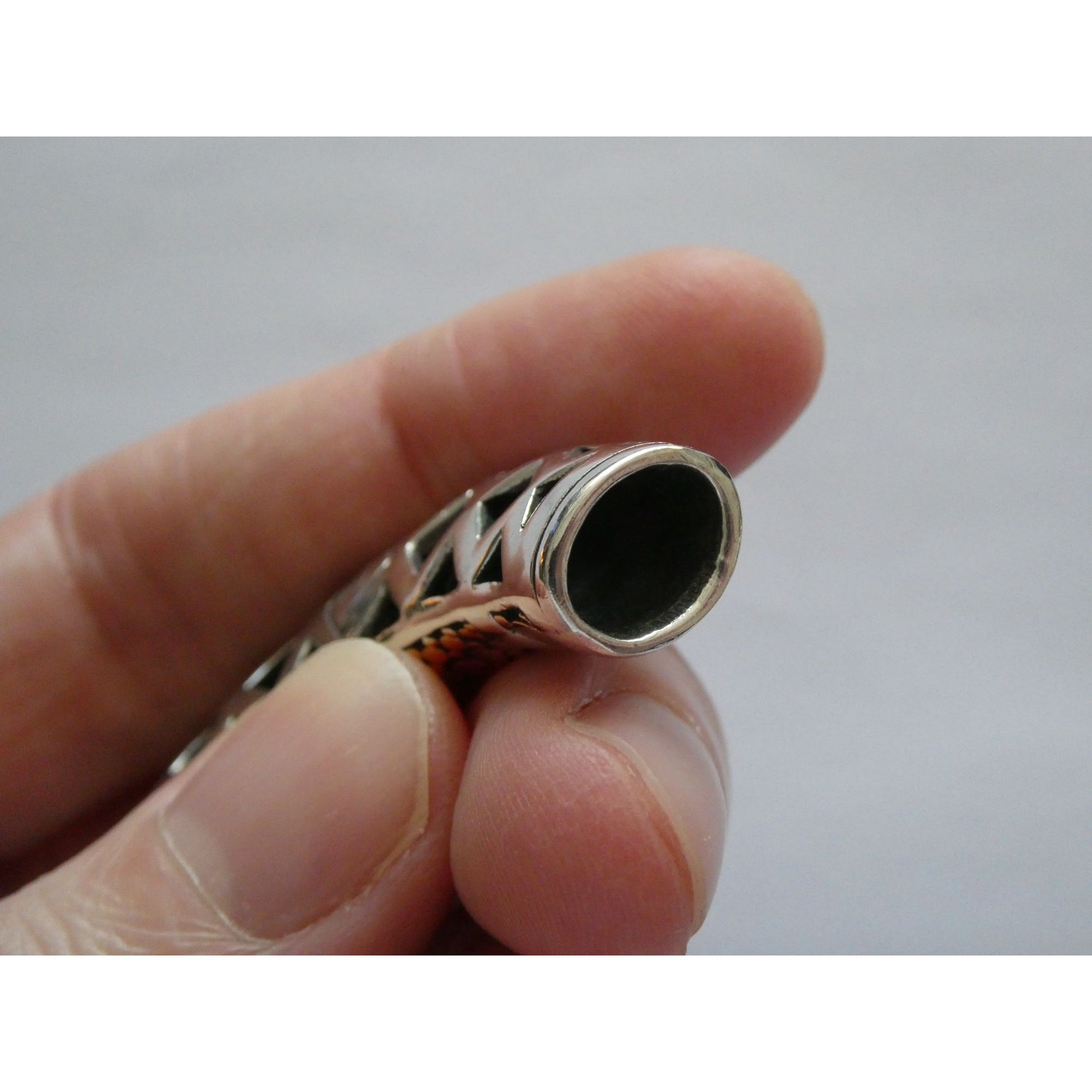 John Hardy Dot 18k Gold and Sterling Silver Slide Pendant 22.1g Weight 53mm Wide