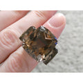 John Hardy Sterling Silver Triple Smoky Quartz White Topaz Statement Ring Sz5.75