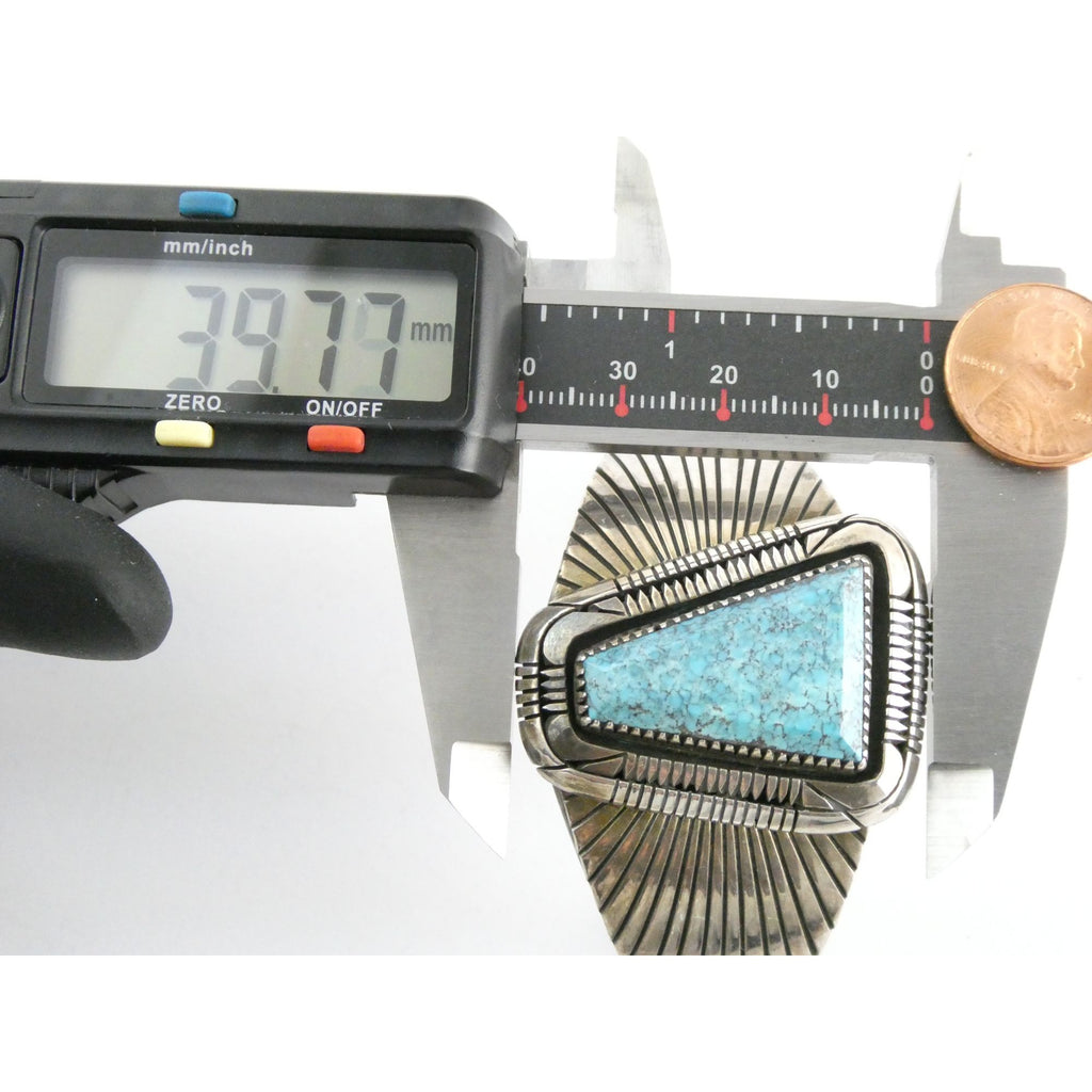 NA Southwestern Sterling Silver Turquoise Cuff Bracelet Signed GIBB 6 5/8 Inches