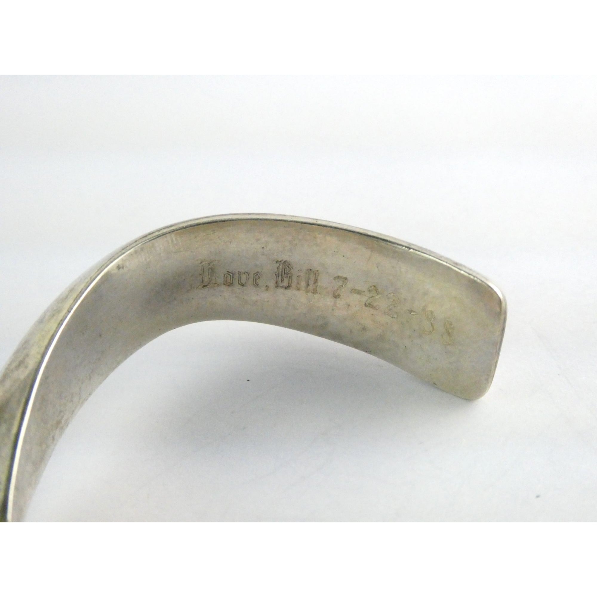 Douglas Nava Taos NA Southwestern Sterling Silver Gem Inlay Cuff Bracelet 6.5 In