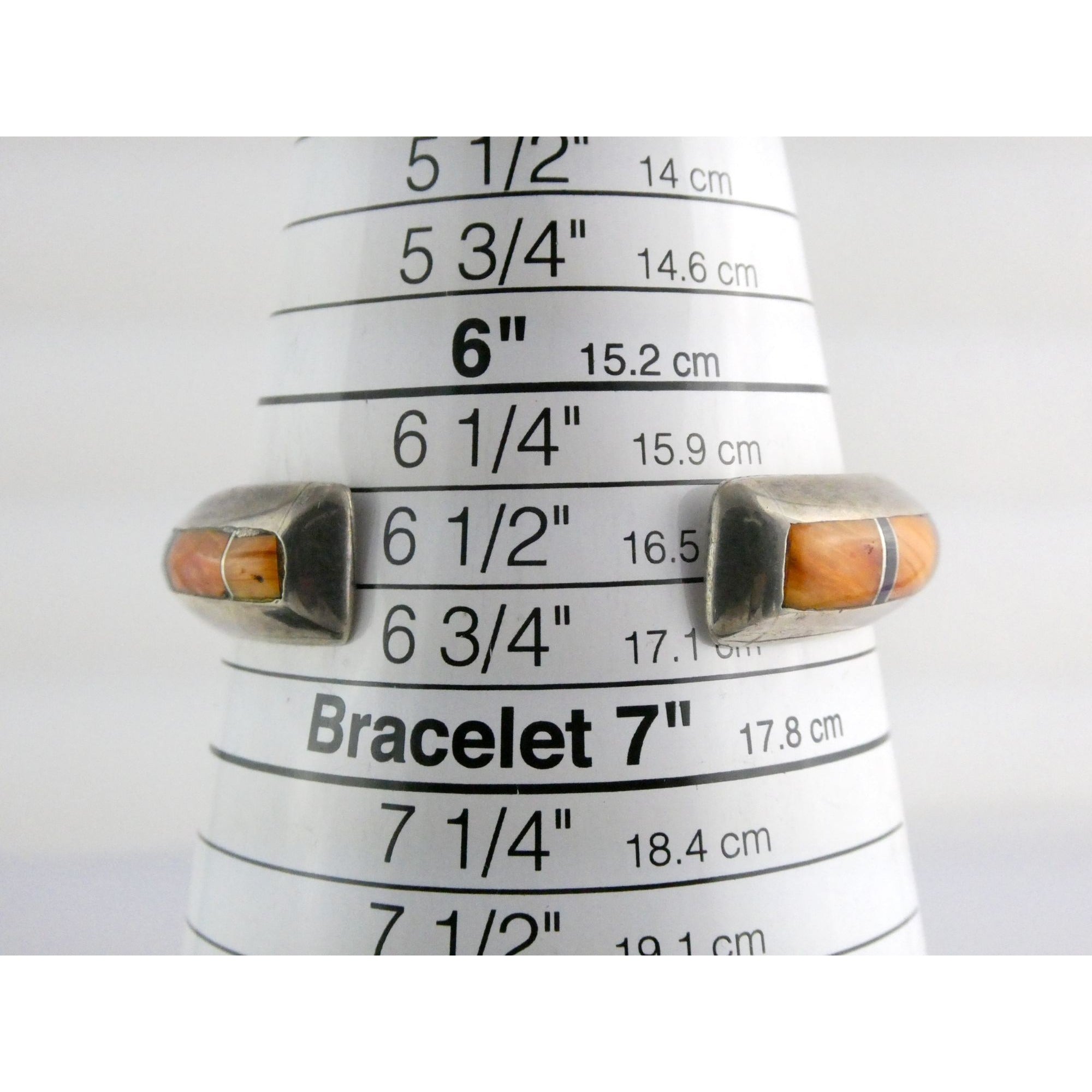 Douglas Nava Taos NA Southwestern Sterling Silver Gem Inlay Cuff Bracelet 6.5 In