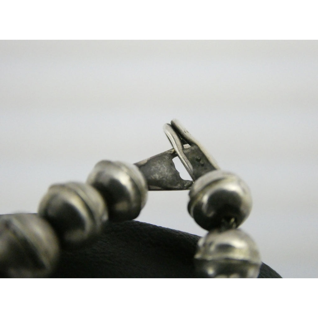 Southwestern Sterling Silver Zuni Inlay Spinner Pendant Necklace Navajo Pearls