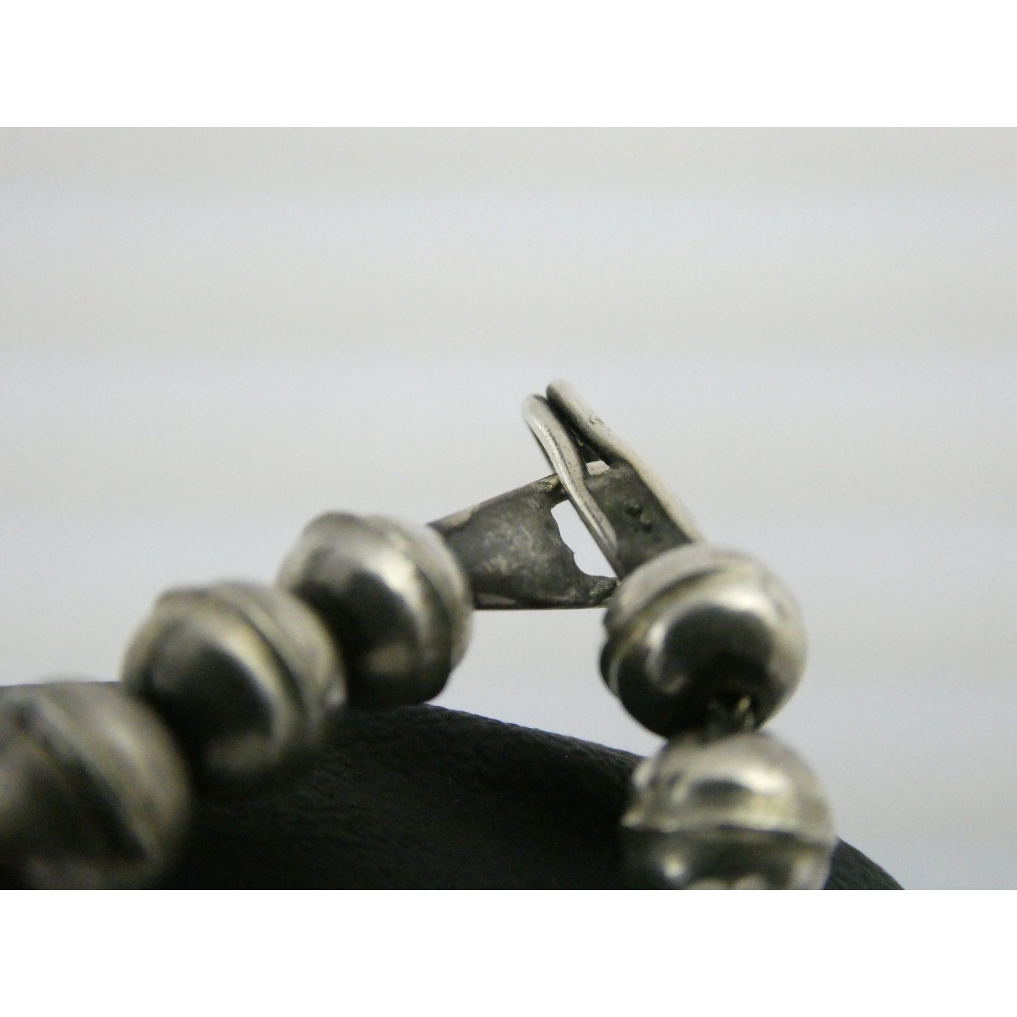 Southwestern Sterling Silver Zuni Inlay Spinner Pendant Necklace Navajo Pearls