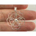 Marsala CW Sterling Silver Wire Flower Pendant 1g Weight 1.25 Inch Length