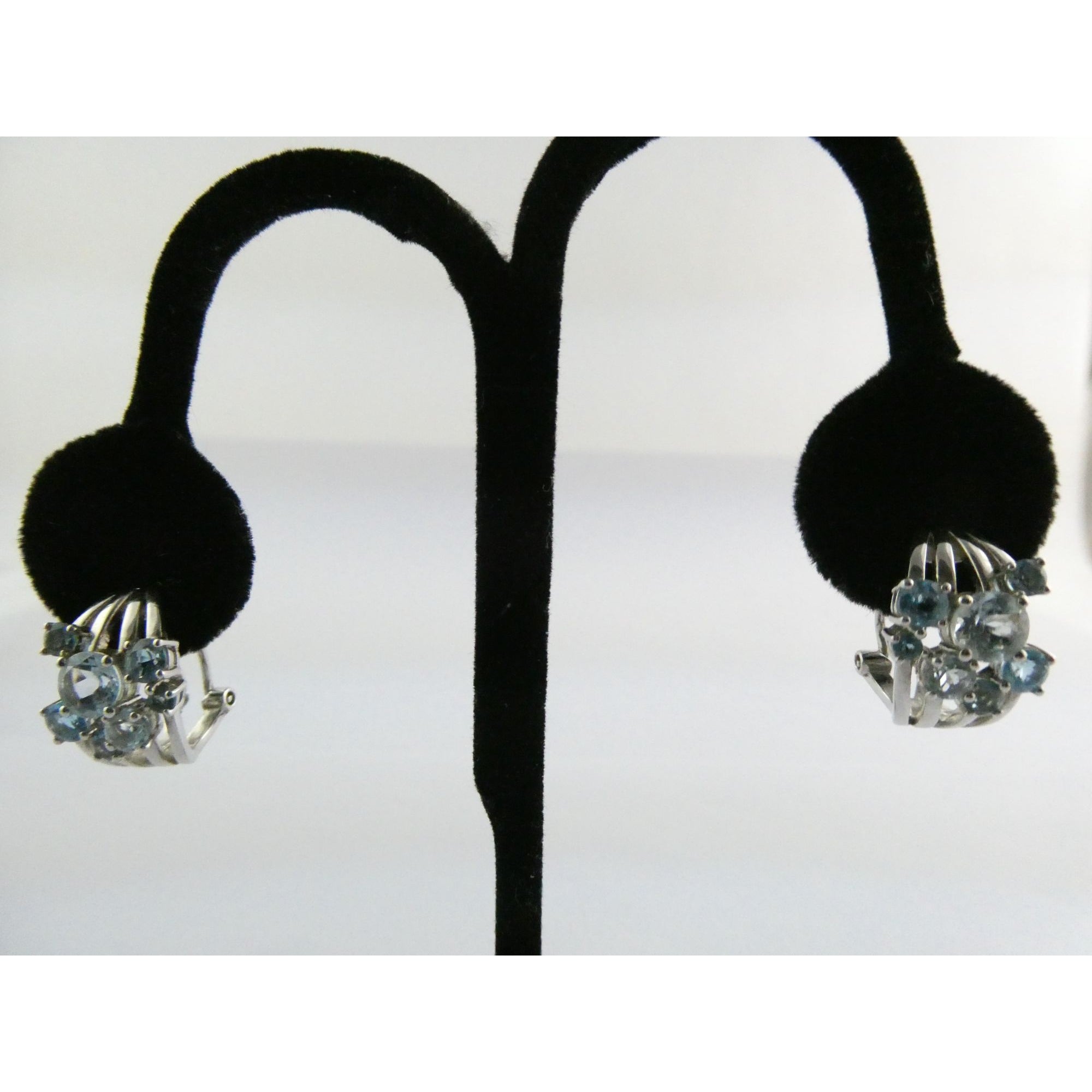 EA Designer Sterling Silver Multi Blue Topaz Earrings 925 7.3g 18mm Length