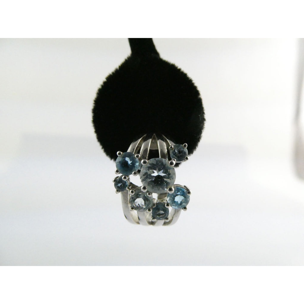 EA Designer Sterling Silver Multi Blue Topaz Earrings 925 7.3g 18mm Length